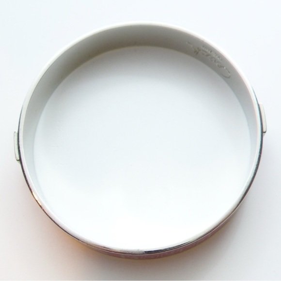 🪷 Coach Poppy Silver & Fuchsia Enamel Bangle Bracelet - Picture 3 of 5